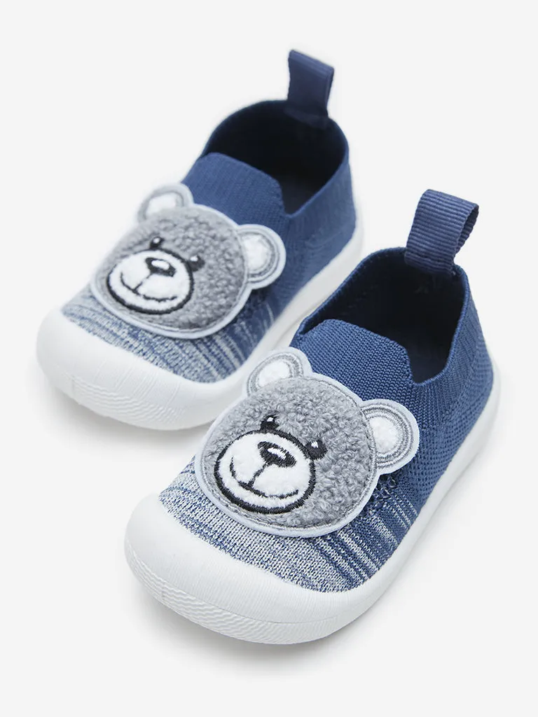 Yellow Navy Applique Detailed Slip-On Shoes