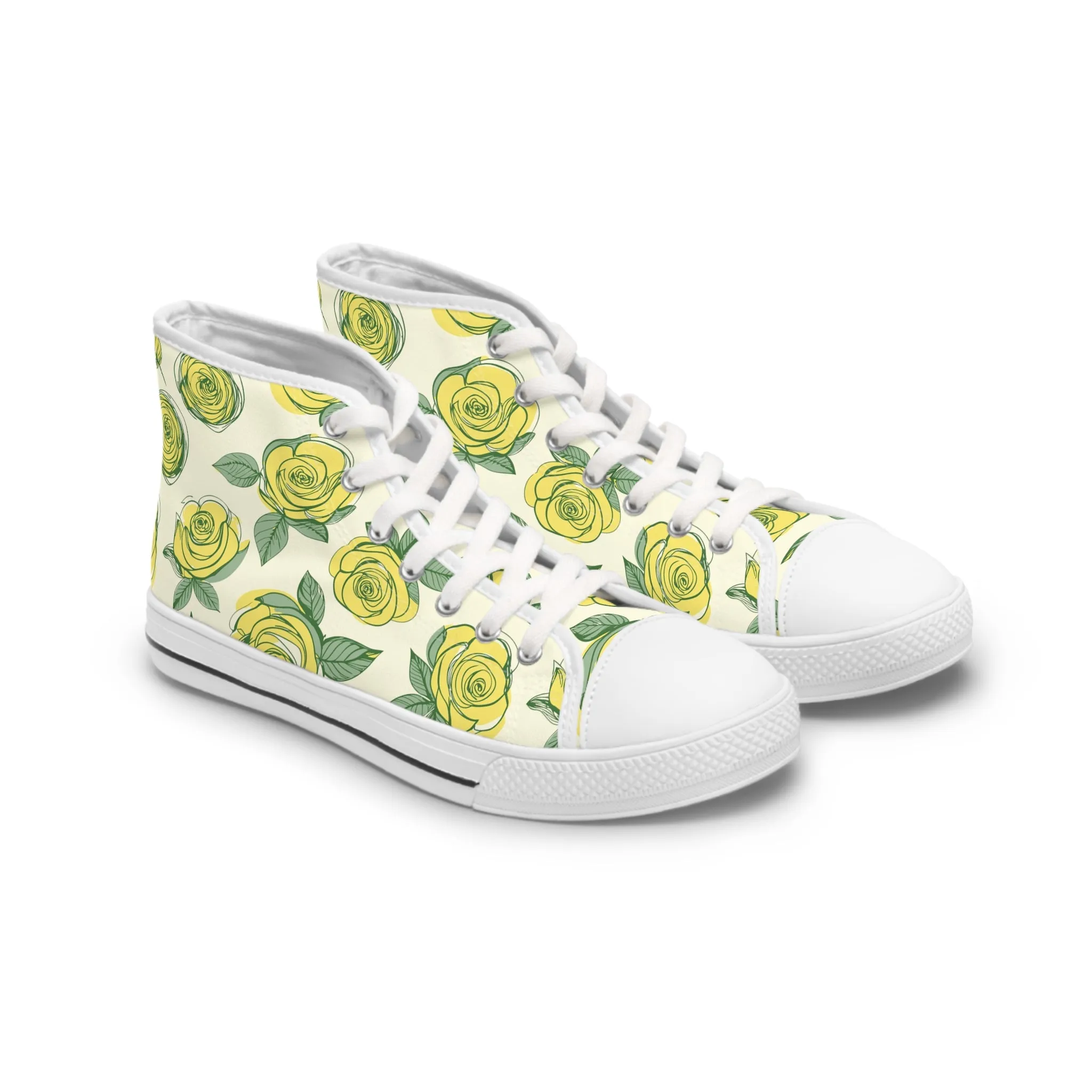 Yellow Roses Women's High Top Sneakers