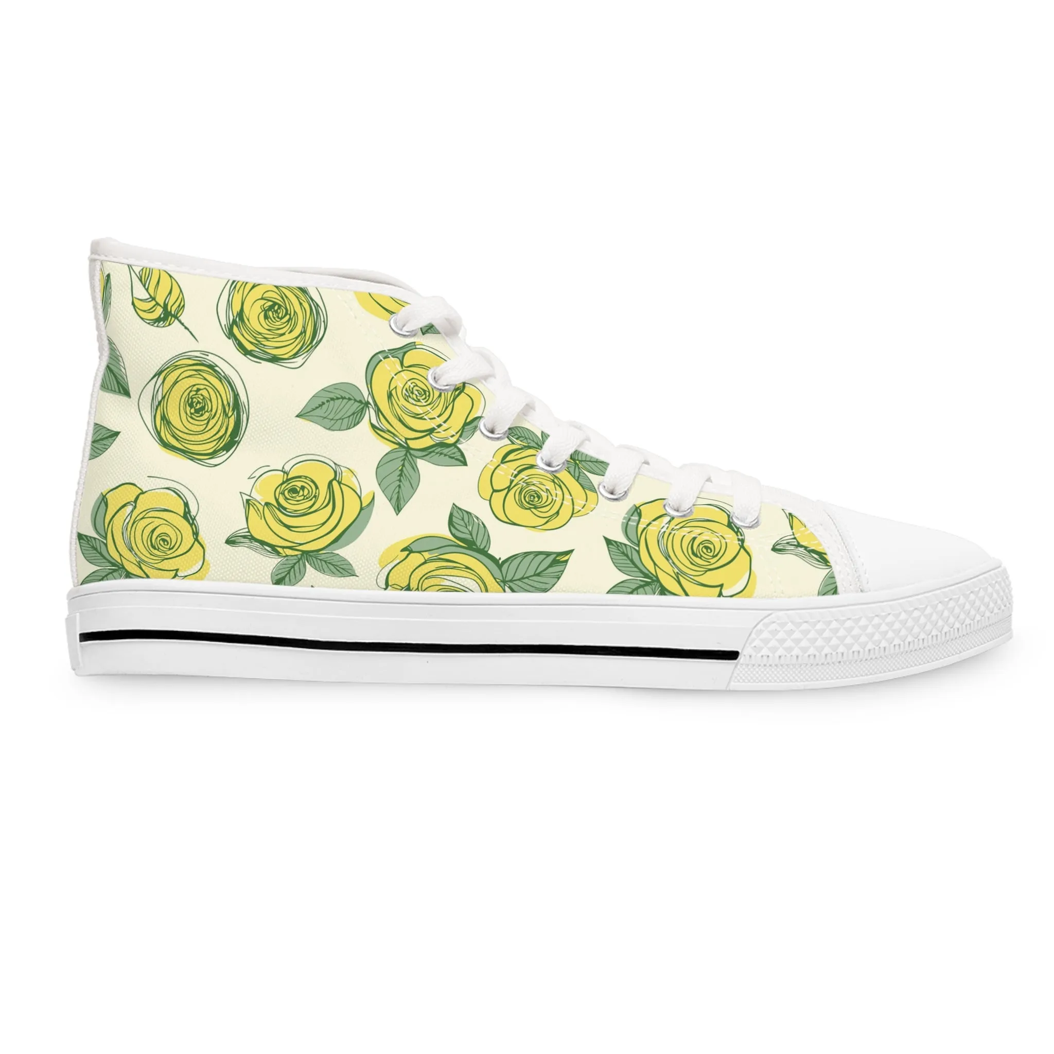 Yellow Roses Women's High Top Sneakers