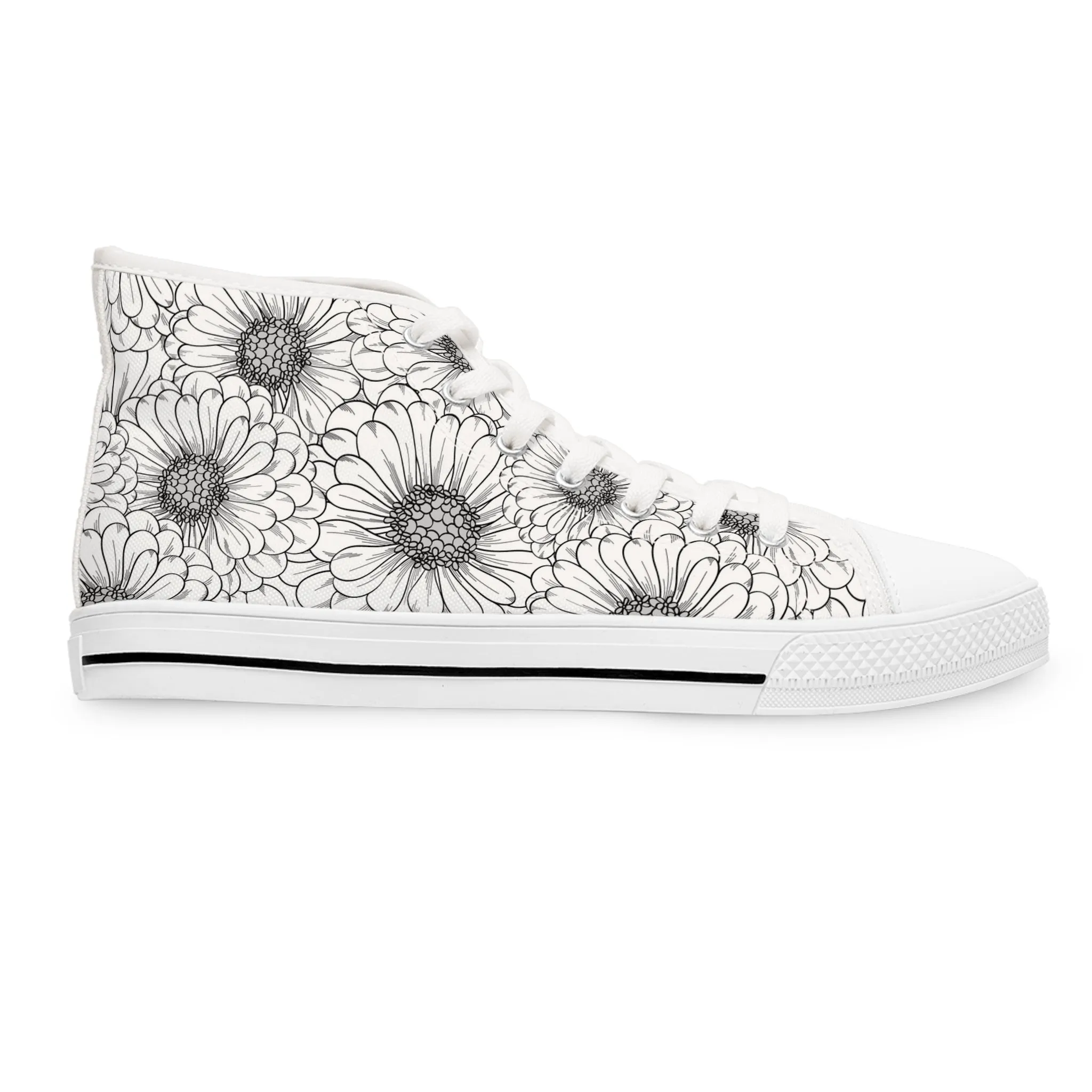 Zinnia Flower Women's High Top Sneakers